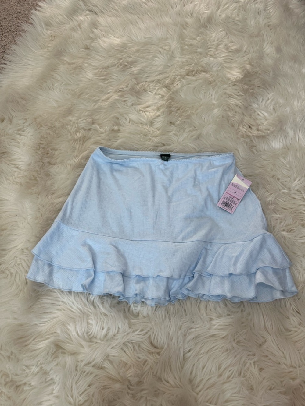 NWT wild fable Light Blue Ruffle Mini Skirt with built in shorts